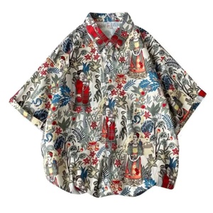 Chemise boutonnée à imprimé artistique pour <span class=keywords><strong>homme</strong></span>, style bohème, décontractée, streetwear d'été - Product Image 1