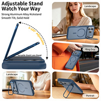 Funda Magnética Antigolpes para Teléfono con Soporte Plegable, Protector de Cámara y Cubierta Protectora Antideslizante para iPhone 17 18 Pro Max