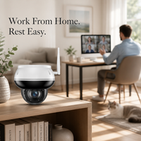 Cámara de Seguridad IP Inalámbrica POE con Zoom Óptico 5X, Antivandálica, Tipo Domo, Tuya Smart, 5MP, Wifi, PTZ, para Interiores y Exteriores