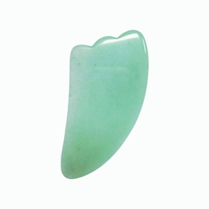 Tabla Gua Sha de Aventurina Verde Natural en Forma de Cuerno Pequeño para Contorno Facial y Masaje de Raspado de Puntos de Acupuntura Corporal - Product Image 1