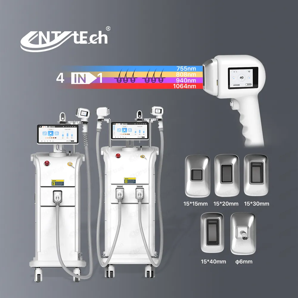 Новейшая машина для удаления волос диодным лазером с 4 длинами волны 755 нм, 1064 нм, 808 нм, 940нм для салона