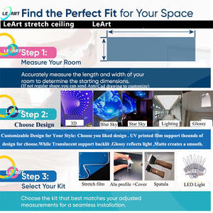 Plafon Plastik PVC Lentur Transparan Motif Langit Berbintang UV Modern LeArt - Product Image 4