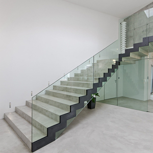 Villa de acero duradero de ballena con diseño de loft industrial moderno Escaleras en <span class=keywords><strong>zigzag</strong></span> Barandilla de vidrio Revestimiento ignífugo para hoteles - Product Image 3