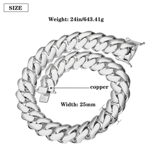 Exquisito Collar de Cadena Cubana de Cobre para Hombre, Elaborado con Baño de Oro de 14K para un Estilo Distintivo y Elegante - Product Image 2
