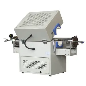 Lab Electric Tube Furnace 1600C Single Temperature Zone Rotary Tilting Vacuum Tubular Furnace with Diameter 60mm Quartz Tube