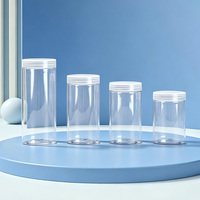 Bocaux d'Emballage Transparents en Plastique pour Aliments et Cosmétiques, Flacons en Plastique de 50 ml à 500 ml pour Bonbons et Crème Capillaire, Vente en Gros
