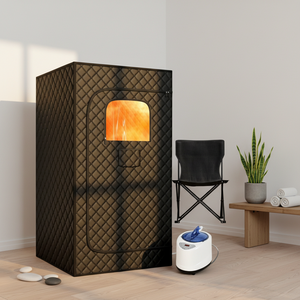 <b>Portable</b> Full-Body Foldable Outdoor <b>Portable</b> Insulated Infrared Home Full 2 Person Steam <b>Sauna</b> Tent Stove Kit for Home Use - Product Image 1