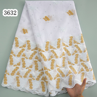 3632 Dernières Ventes Broderie Africaine en Dentelle Coton Voile Suisse Lafaya pour Femmes au Sénégal, Niger et Dubaï