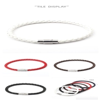 Bracelet unisexe en cuir tressé PU noir et marron, avec breloque ancre, boucle magnétique en cuivre, thème fierté arc-en-ciel, style punk, pour soirée