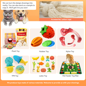 Juguete Masticable de Goma No Tóxica de Grado Alimenticio para Perros, Juguete Chirriante Duradero e Indestructible para Perros Mordedores Agresivos, Precio de Fábrica al por Mayor - Product Image 6