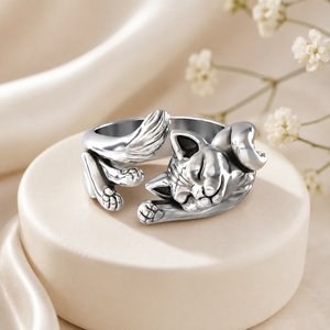 Anello Aperto Regolabile con Totem di Gatto Vintage per Donne, Gioiello da Dito alla Moda - Product Image 6