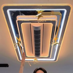 Ventilatore <span class=keywords><strong>da</strong></span> <span class=keywords><strong>Soffitto</strong></span> LED Moderno per Casa, Dimmerabile con Motore DC, Decorativo con Telecomando, in Acrilico - Product Image 1
