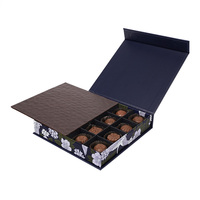 Boîte-cadeau de chocolat personnalisable avec logo en relief doré Boîte d'emballage de chocolat 4/8/16/36 pièces