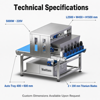 Machine de découpe automatique à ultrasons Wanlisonic pour biscuits, coupe-pâte en acier pour la production complète en boulangerie