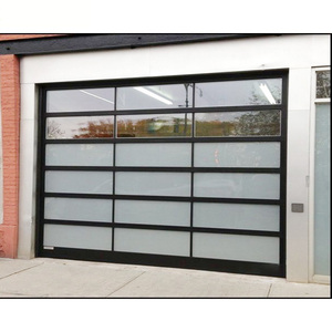 <span class=keywords><strong>Porte</strong></span> <span class=keywords><strong>de</strong></span> <span class=keywords><strong>Garage</strong></span> 10x9 verre sans cadre en Aluminium coupe-vent <span class=keywords><strong>de</strong></span> luxe en Aluminium Design graphique moderne en alliage d'aluminium taille personnalisée - Product Image 6