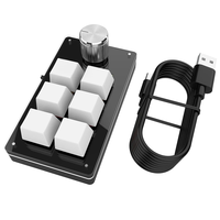 Mini Teclado Macro, 6 Teclas + 1 Perilla, Teclado para Juegos Personalizable, Teclado Mecánico Programable DIY para PS, Dibujo y Juegos