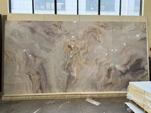 Panneau mural et plaque en PVC imitation marbre 4x8 pieds, finition brillante avec revêtement UV, <span class=keywords><strong>prix</strong></span> de gros - Product Image 4