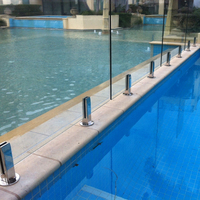 Clôture de piscine en verre sans cadre en acier inoxydable de qualité supérieure DF, avec embouts en duplex 2205