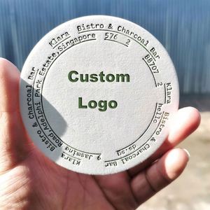 Custom Logo Printed Coaster Bar Coffee Shop Thickened Small Circular Card Cardboard Sign Relief Printing Small Souvenir <b>Gift</b> - Product Image 1
