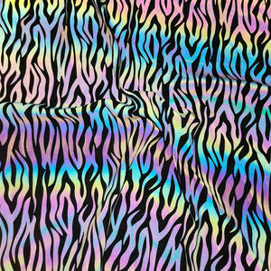 En gros 0.5mm Épaisseur 4 Côté Stretch Élastique Argent Arc-En-Spandex Peinture Motif Rétro Réfléchissant Impression Tissu pour Clothin - Product Image 1