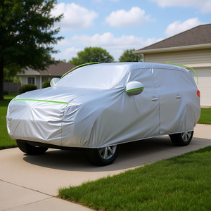 Funda Universal Plateada para SUV de 191-207 Pulgadas, Impermeable, para Todo Clima, Protectora contra Sol y Granizo, con Cierre en la Puerta, Material de Poliéster - Product Image 2