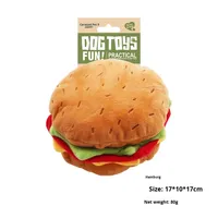 Jouet pour chien anti-gingivite, résistant aux morsures, couineur, en forme de hamburger, pour soulager l'ennui
