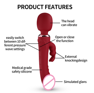 可定制3合1强力双头USB充电兔子振动器 & 按摩棒现实主义假阳具女性性玩具盒 - Product Image 3