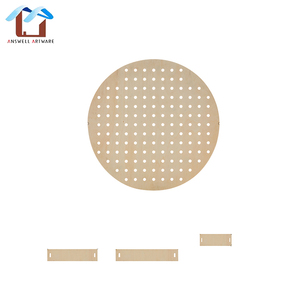 Casa ajustable decoración de pared organizador del soporte de exhibición de madera redonda tablero - Product Image 4