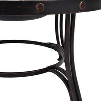 Table de brasero ronde d'extérieur SEJR de 24 pouces en mosaïque avec grilles de barbecue en ardoise