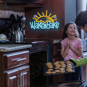 USB LED 네온 조명 침실 케이크 베이킹 상점 생일 파티 벽 장식 네온 라이트 플라스틱 노란색 파란색 깨우기 베이킹 사인 - Product Image 6