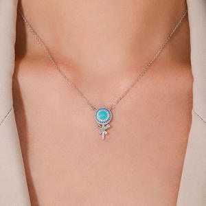 Collier pendentif sucette arc-en-ciel personnalisable en argent sterling S925 avec zircone ronde et émail, version cuivre, pour femme - Product Image 6