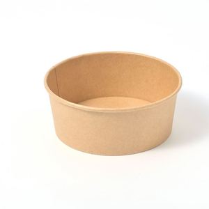 Bol à salade rond en papier kraft biodégradable jetable avec couvercle, compatible micro-ondes, pour plats à emporter, camping et restaurants - Product Image 4