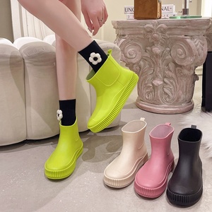 Botas de <span class=keywords><strong>lluvia</strong></span> de jardín de moda impermeables de PVC <span class=keywords><strong>para</strong></span> mujeres adultas niñas zapatos de <span class=keywords><strong>lluvia</strong></span> de viaje diario - Product Image 6