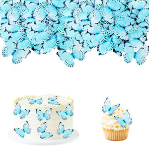 Papillons décoratifs de mariage, 60 pièces, ensemble de papillons en papier de riz <span class=keywords><strong>comestible</strong></span> pour la décoration de pâtisserie pour un joyeux anniversaire - Product Image 1