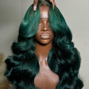 13x6 parrucche con capelli umani completamente frontali di colore <span class=keywords><strong>verde</strong></span> 100% vergini vietnamiti senza colla per le onde del corpo parrucche Pre-strappate da <span class=keywords><strong>donna</strong></span> - Product Image 4