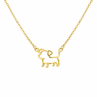 Collier pendentif silhouette de chien plaqué or 10K délicat, breloque animale mignonne, bijou unisexe pour usage quotidien, cadeau