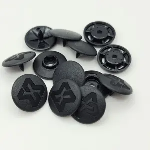 15mm without logo black plastic snap button bulk snap fasteners for clothes