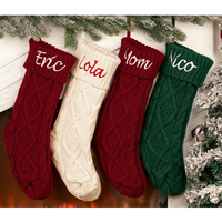 Cadeaux brodés personnalisés tricotés monogramme famille chaussettes colorées tricot bas de noël hiver chaussettes de père noël