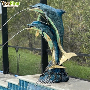 Escultura <span class=keywords><strong>de</strong></span> fuente <span class=keywords><strong>de</strong></span> agua <span class=keywords><strong>de</strong></span> 3 delfines <span class=keywords><strong>de</strong></span> bronce <span class=keywords><strong>de</strong></span> latón <span class=keywords><strong>de</strong></span> metal <span class=keywords><strong>de</strong></span> tamaño real para piscinas - Product Image 2