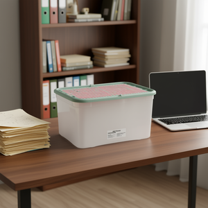 Caja de Almacenamiento Belli E Forti Marea BF0151AS23 570x390x290mm, Material PP, Tapa Verde Rosa, Diseño con Ventilación, para Documentos - Product Image 4