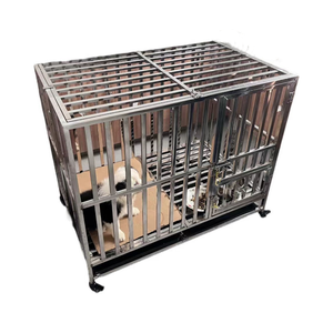 Fabrika toptan katı dayanıklı büyük boy köpek kafesi kulübesi özelleştirilebilir paslanmaz çelik katlanır köpek kafesi hayvan kafesleri - Product Image 1