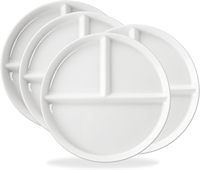 Assiette à dîner en céramique divisée personnalisée plats d'amaigrissement en porcelaine Assiette de contrôle des aliments à 3 compartiments