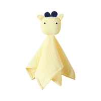 Haute qualité bébé Lovey couverture peluche Animal mignon vache mousseline bébé couverture de sécurité 100% coton doux bébé couette