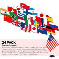 Drapeau de table portable en polyester imprimé numériquement 14*21cm avec support – Vente en gros
