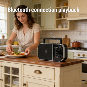 <span class=keywords><strong>Radio</strong></span> Portátil de Plástico AM/FM con Reproductor de Tarjetas USB/TF Que se Puede Conectar a la Entrada de Auriculares de 3.5mm - Product Image 2