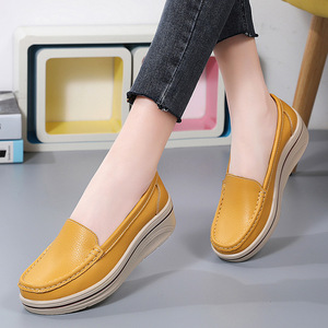 Ballerines Tendance en Cuir PU pour Femmes, Chaussures <span class=keywords><strong>D</strong></span>écontractées <span class=keywords><strong>d</strong></span>'<span class=keywords><strong>Été</strong></span>, Mocassins Plats Confortables à Enfiler à Semelle Souple - Product Image 1
