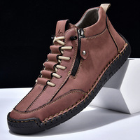 Chaussures décontractées pour hommes en cuir PU, collection Printemps-Automne 2025, style rétro montantes, pour l'extérieur