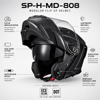 Casque de moto modulaire ABS ECE 2206 de haute qualité, prêt pour l'étiquetage privé, logo personnalisé, fixation rapide pour la conduite urbaine