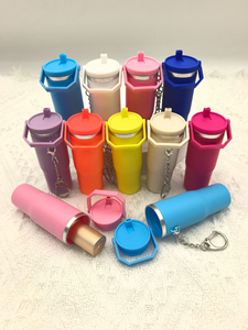 QYS RTS US Stock Mini Tumbler Keychain Colorful Cup Key Ring Chapstick Holder Handbag Charm - Product Image 3