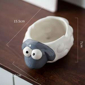 Cendrier en céramique en forme de mouton, cadeau tendance pour la maison, cendrier à cigarettes créatif populaire, moderne - Product Image 6